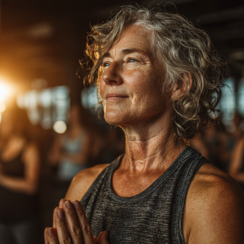 Aktív idős emberek csoportosan gyakorolnak